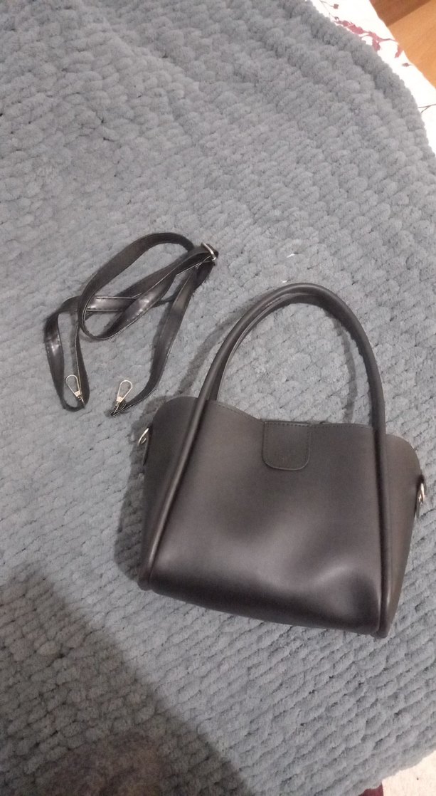 Siyah Minimalist Deri Kadın Çanta - Görsel 5