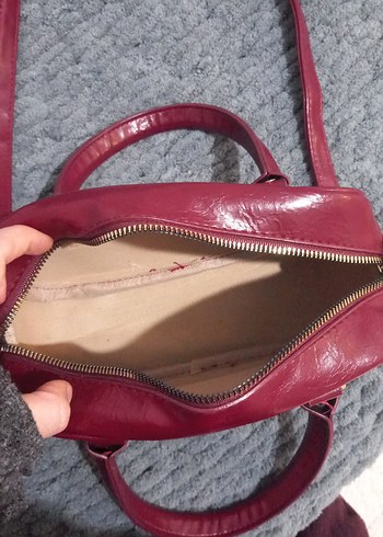 Bordo Deri Kadın Omuz Çantası - Görsel 4