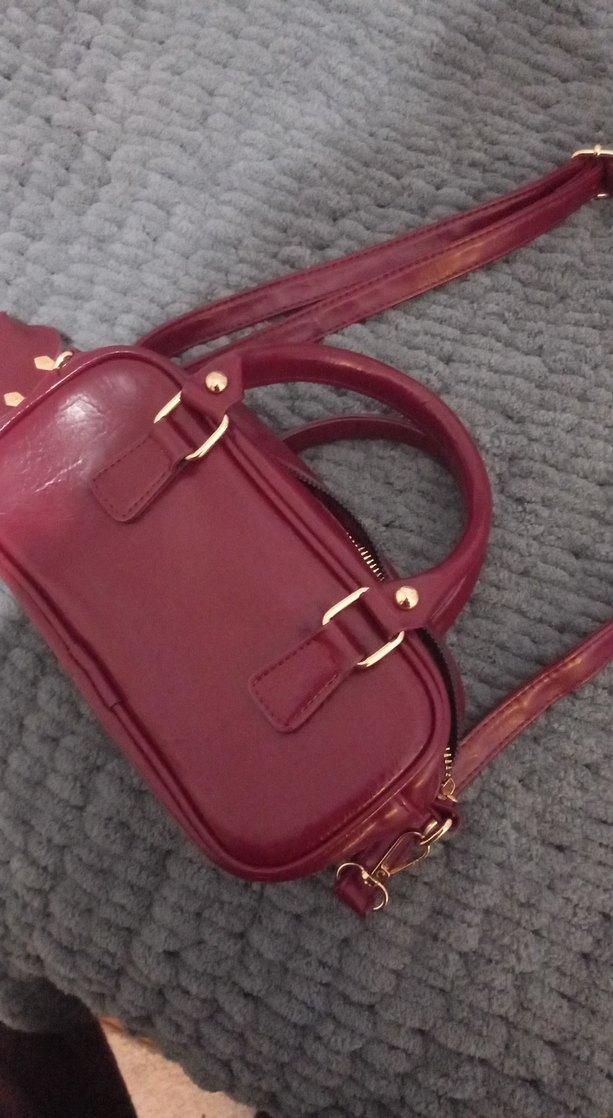 Bordo Deri Kadın Omuz Çantası - Görsel 5