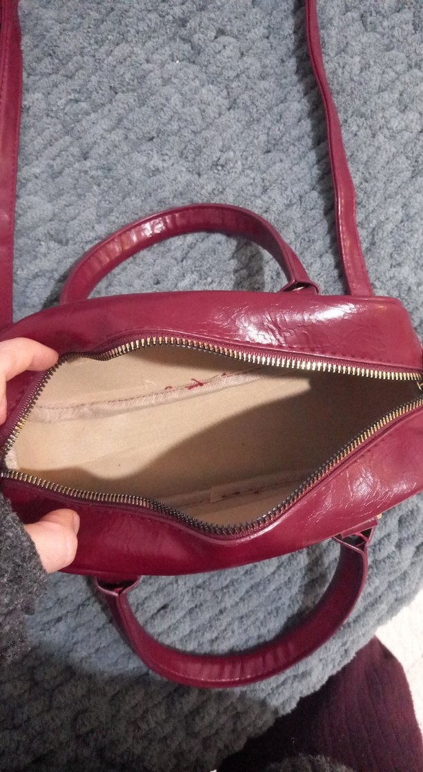 Bordo Deri Kadın Omuz Çantası - Görsel 4