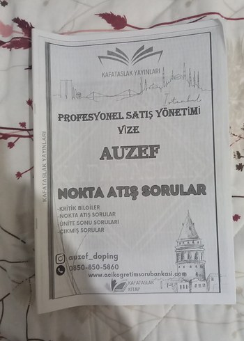 AUZEF Vize Nokta Atış Soru Kitapları - Görsel 5