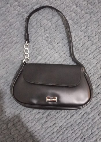 Siyah Deri Tokalı Kadın Omuz Çantası - Görsel 5