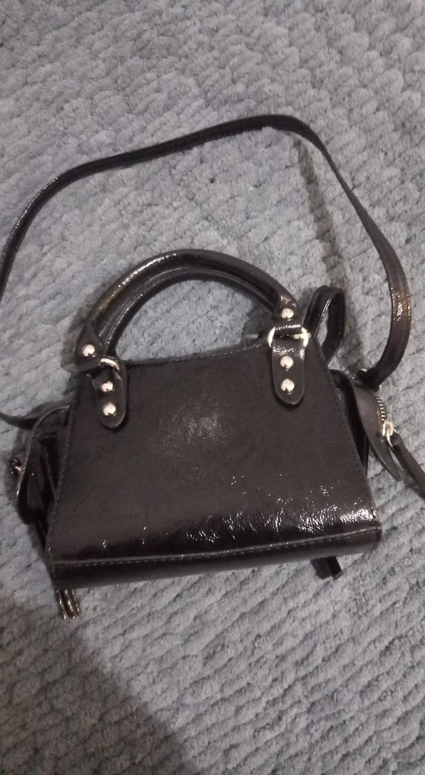 Siyah Yılan Desenli Deri Kadın Çanta - Görsel 4