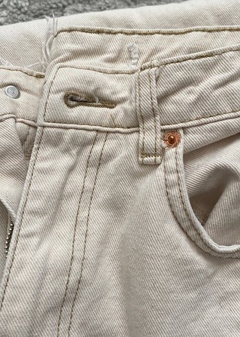 Kadın Beyaz Midi Kot Pantolon - Görsel 3