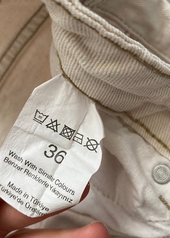 Kadın Beyaz Midi Kot Pantolon - Görsel 2