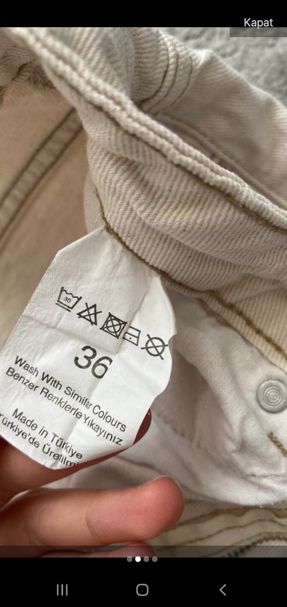 Kadın Beyaz Midi Kot Pantolon - Görsel 2