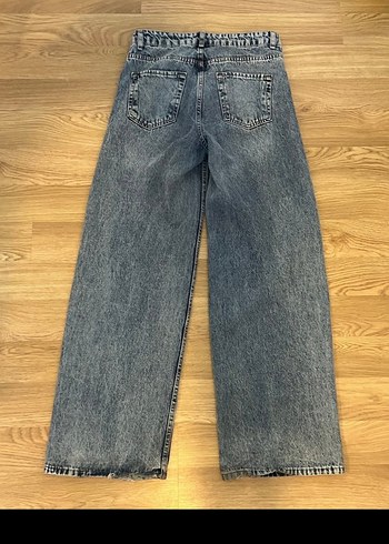 Gri Bej Kadın Kot Pantolon Midi Boy - Görsel 5