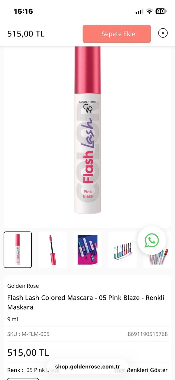 Golden Rose Flash Lash Pembe Maskara - Görsel 2