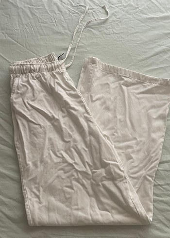 Stradivarius Stradivarıus Beyaz Keten Pantolon