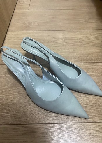 Zara Bebek Mavisi Slingback Topuklu Ayakkabi