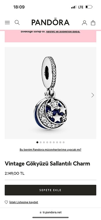  Beden Pandora Charm özel İlan