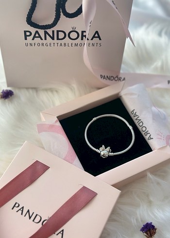  Beden beyaz Renk Pandora Işıltılı Minnie Bileklik