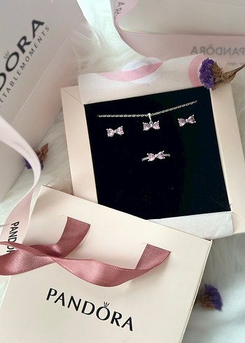 Beden Pandora Pembe Işıltılı Fiyonk Takı Seti