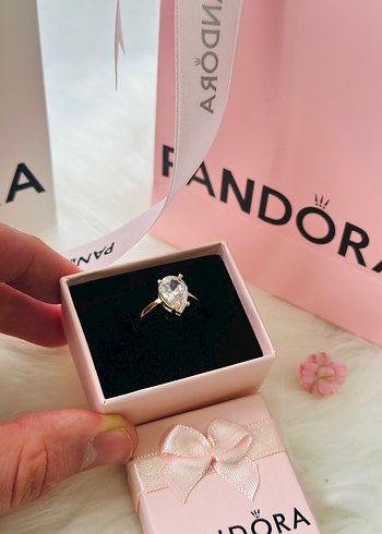 Pandora Gold Damla Kesim Tektaş Yüzük - Görsel 2