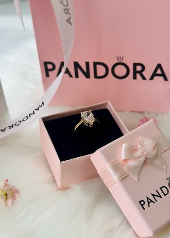 Pandora Gold Damla Kesim Tektaş Yüzük - Görsel 3