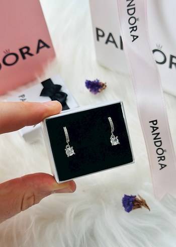 Pandora Pave Sallantılı Halka Küpe - Görsel 2