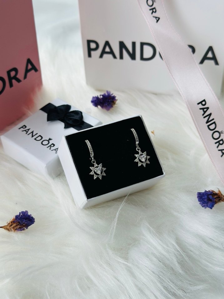 Pandora Sallantılı Güneş-Kalp Küpe - Görsel 3