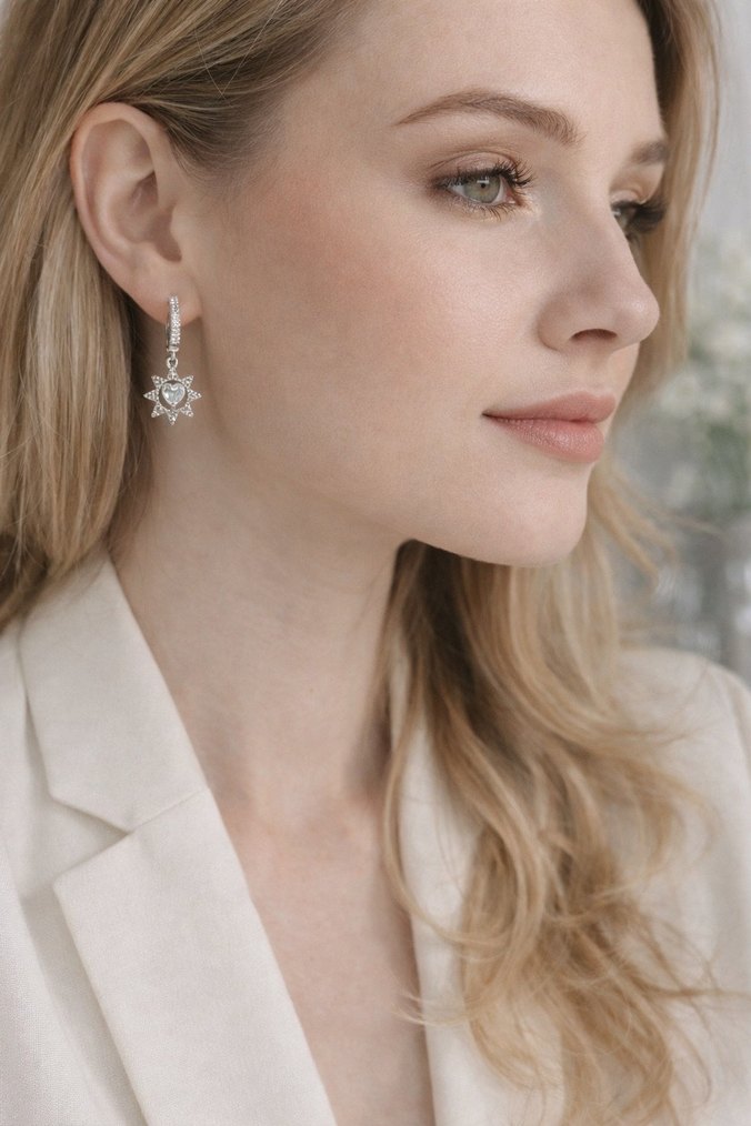 Pandora Sallantılı Güneş-Kalp Küpe - Görsel 5