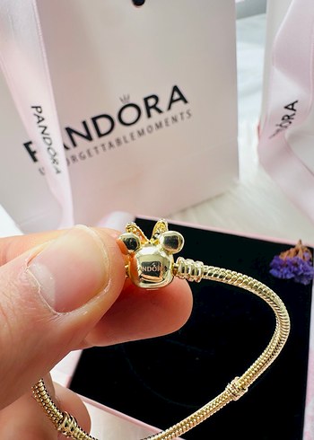 Pandora Gold Işıltılı Minnie Bileklik - Görsel 3