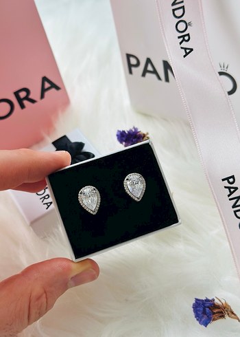 Pandora Işıltılı Armut Kesim Çivi Küpe - Görsel 3