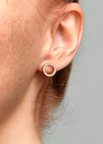 Pandora Işıltılı Yuvarlak Çivi Küpe - Görsel 5