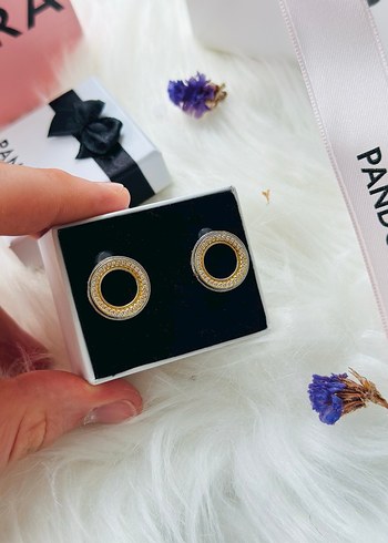 Pandora Işıltılı Yuvarlak Çivi Küpe - Görsel 2