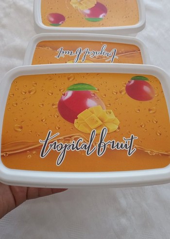 Renkli Tropikal Meyve Desenli Saklama Kabı