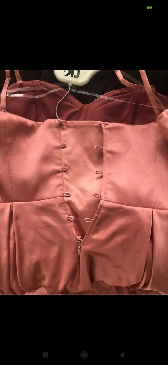 Pembe Drapeli Midi Abiye Elbise - Görsel 3