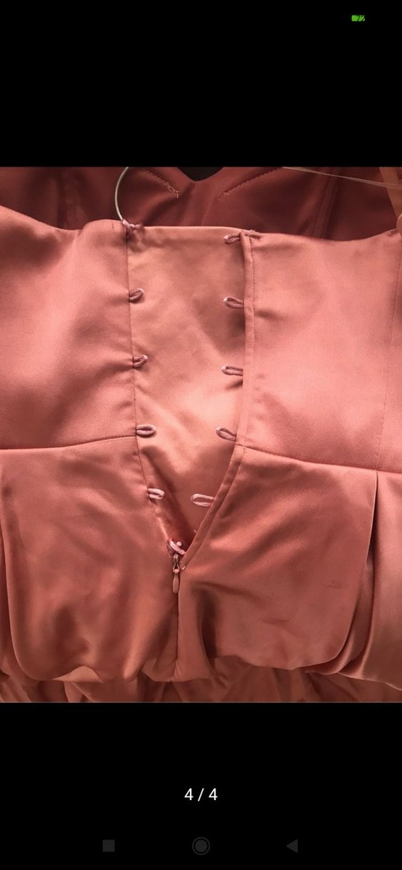 Pembe Drapeli Midi Abiye Elbise - Görsel 4