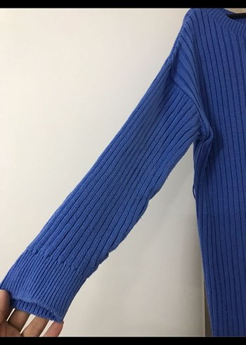 Kadın Mavi Uzun Triko Elbise - Görsel 3