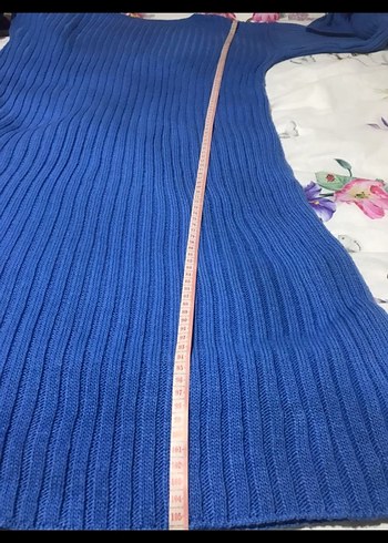 Kadın Mavi Uzun Triko Elbise - Görsel 5