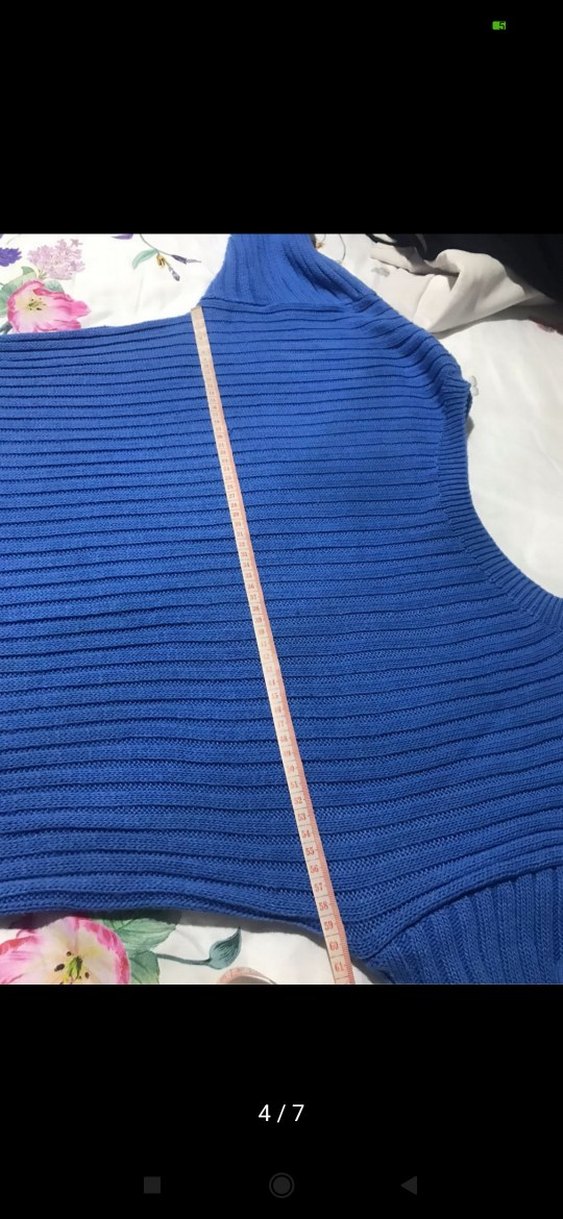 Kadın Mavi Uzun Triko Elbise - Görsel 4