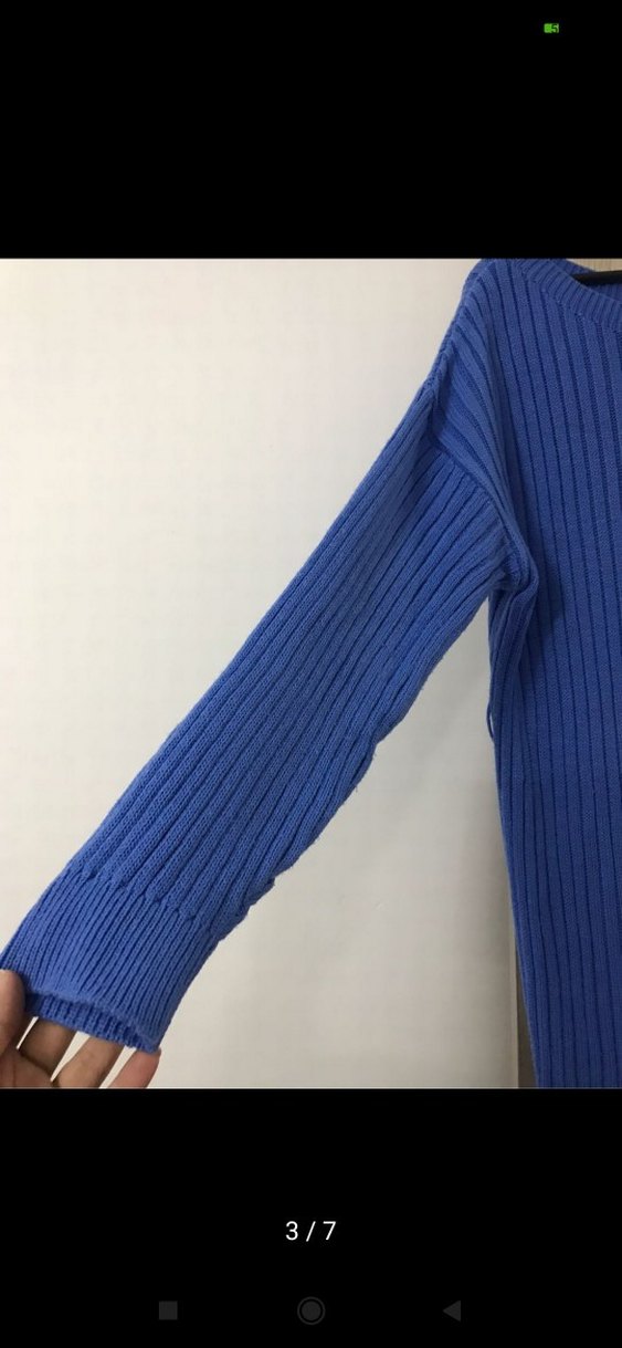 Kadın Mavi Uzun Triko Elbise - Görsel 3