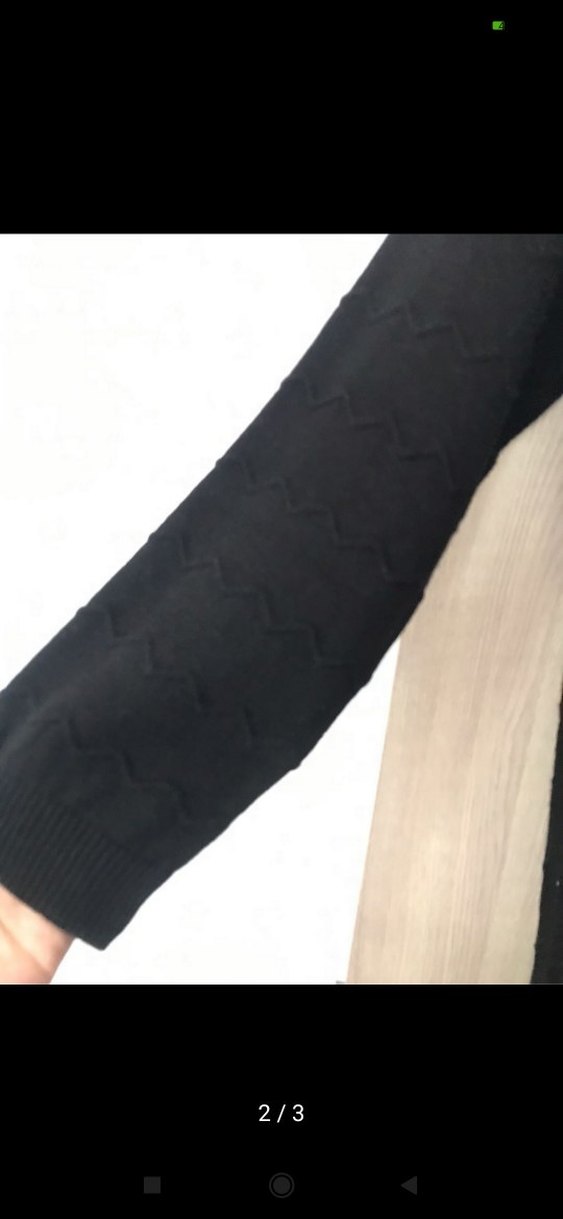 Kadın Siyah Uzun Kollu Triko Elbise - Görsel 2