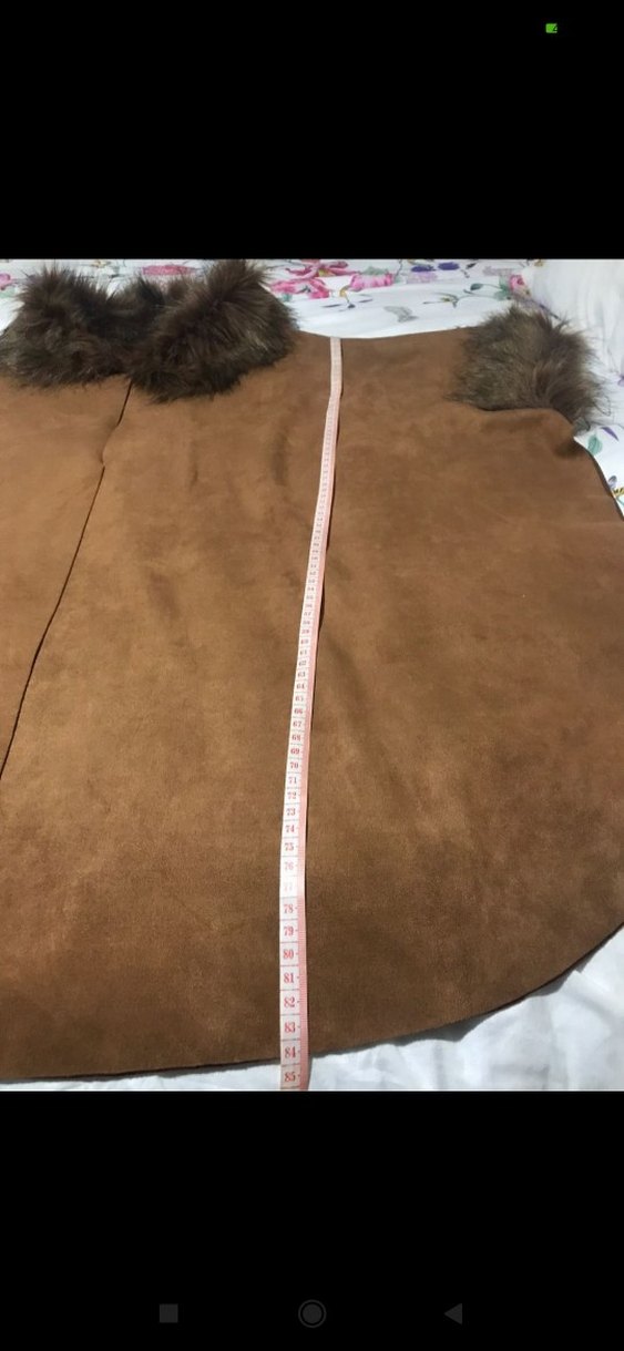 Kahverengi Süet Yakalı Kadın Kürklü Kısa Ceket - Görsel 5