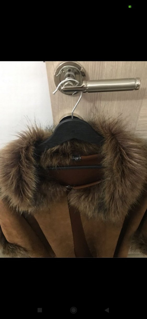 Kahverengi Süet Yakalı Kadın Kürklü Kısa Ceket - Görsel 2