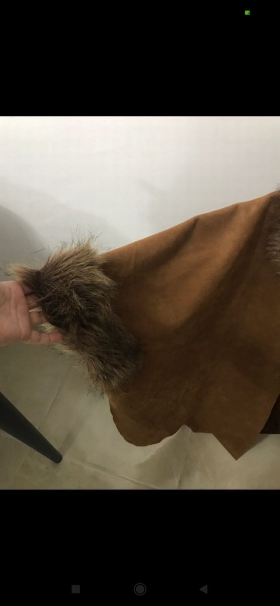 Kahverengi Süet Yakalı Kadın Kürklü Kısa Ceket - Görsel 3