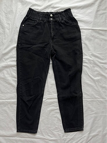 Kadın Siyah Slouchy Kot Pantolon