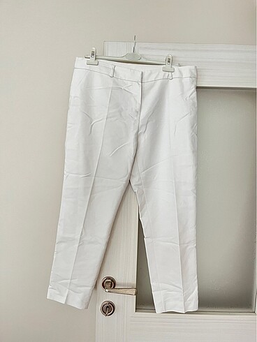 Kadın Seçil Marka Büyük Beden Beyaz Kumaş Pantolon