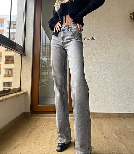 38 Beden ZARA WIDE-LEG MID-RISE FULL LENGTH JEAN