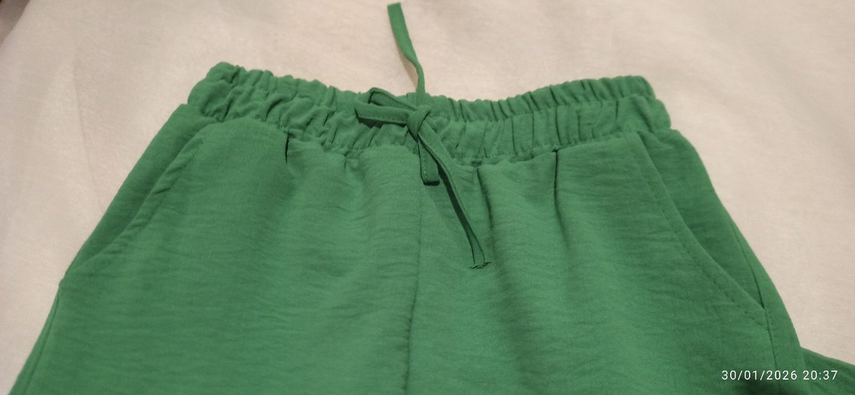 Düğmeli Yeşil Keten çocuk takım - Görsel 4