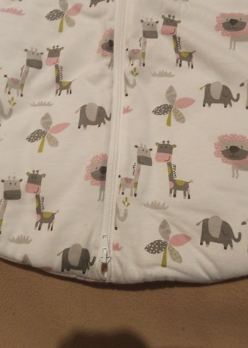 Bej Pastel Zebra Desenli Bebek Uyku Tulumu - Görsel 4