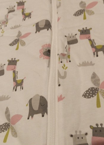 Bej Pastel Zebra Desenli Bebek Uyku Tulumu - Görsel 10