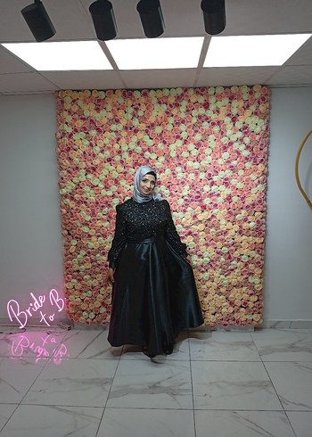 Uzun Siyah Gotik Drape Detaylı Kadın Elbise