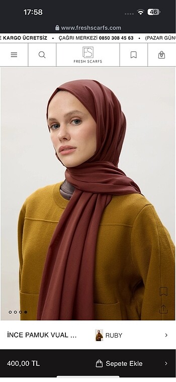 Freshscarfs Pamuk vual şal - Görsel 4