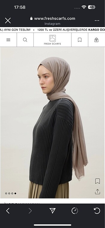 Freshscarfs Pamuk vual şal - Görsel 4