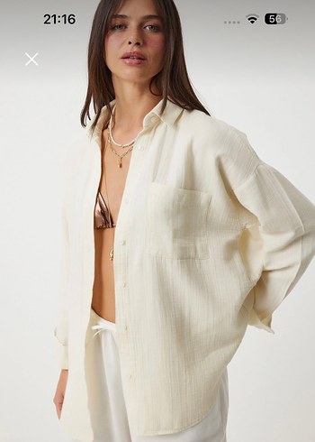 Beyaz Bohem müslin Gömlek - Görsel 2