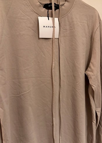 Kadın Bej Midi Uzun Kollu Elbise - Görsel 6