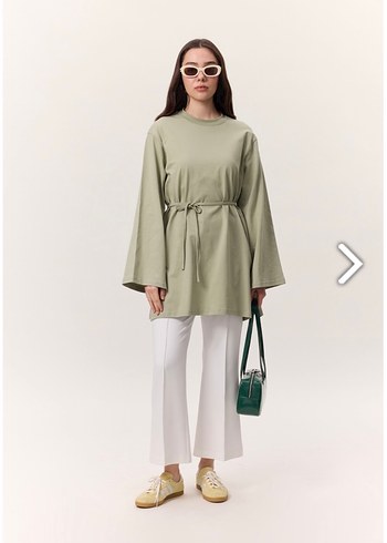 Kadın Bej Midi Uzun Kollu Elbise - Görsel 2