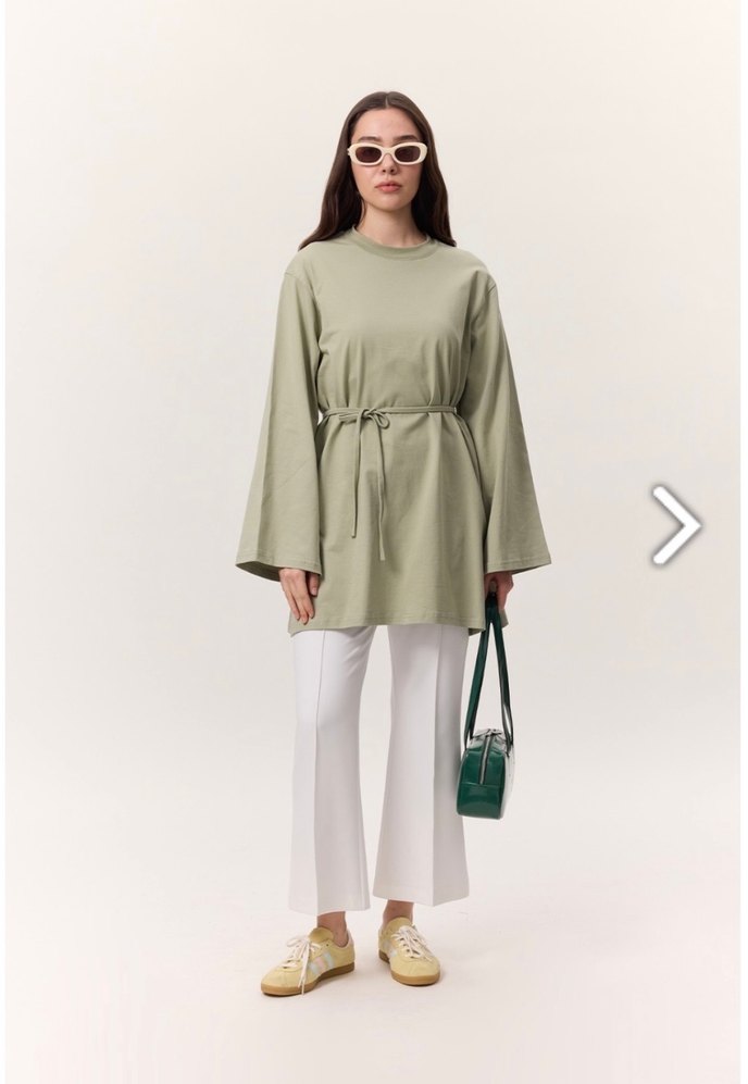 Kadın Bej Midi Uzun Kollu Elbise - Görsel 2